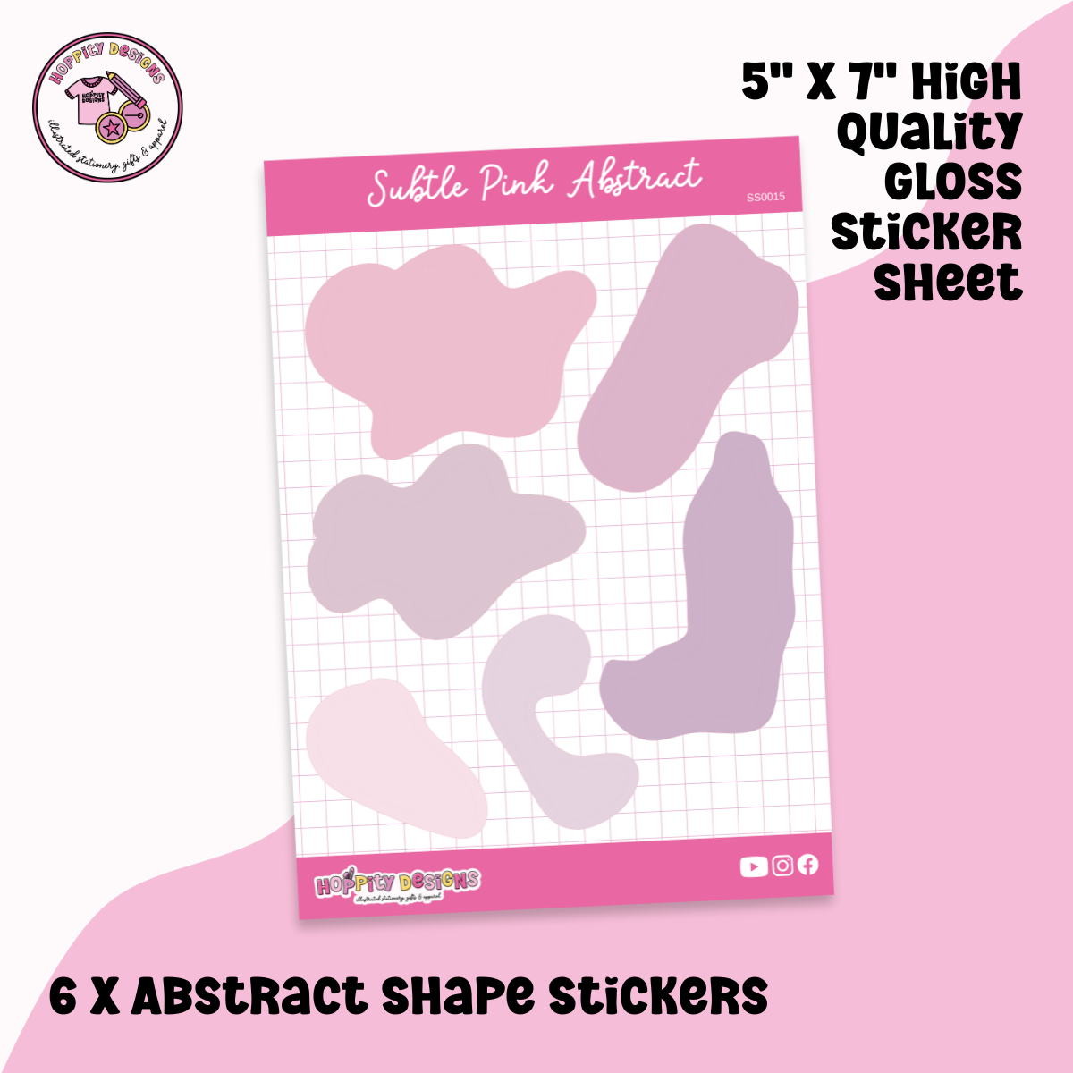 Subtle Pink Abstract Planner Stickers - SS0015