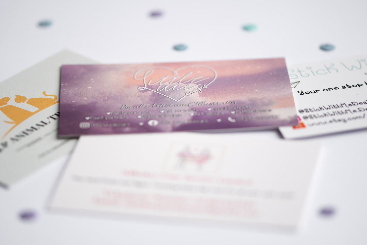 Mini White Business Cards