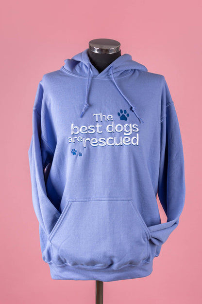 The Best Dogs are Rescued Embroidered Hoodie