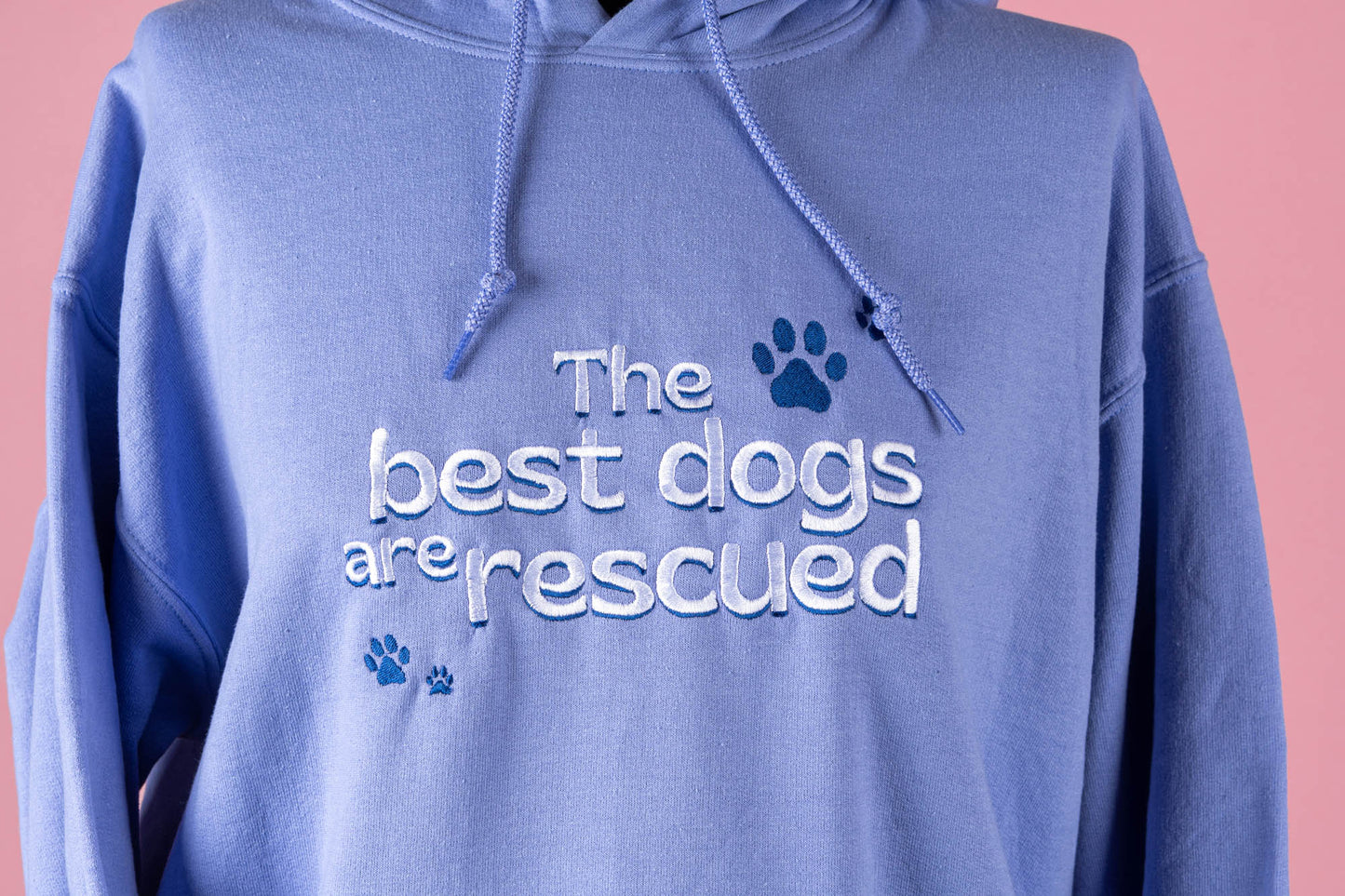 The Best Dogs are Rescued Embroidered Hoodie