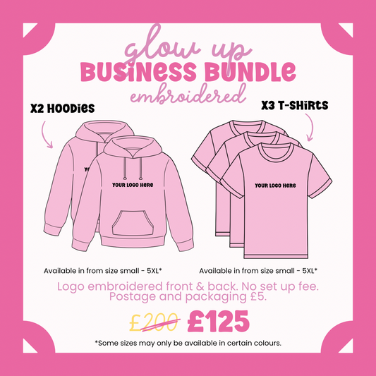 Glow up up Embroidered Branded Clothing Bundle