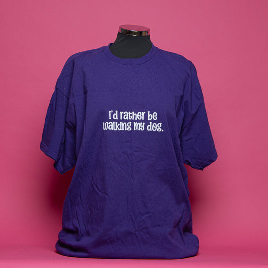 END OF LINE I'd Rather Be Walking My Dog - Purple T-shirt Size XL