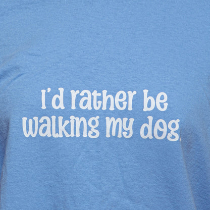 END OF LINE I'd Rather Be Walking My Dog Blue T-Shirt Size Large