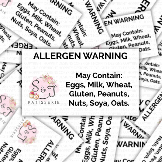 Allergen Warning Stickers